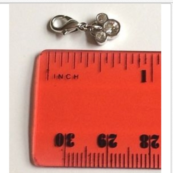 Disney Austrian Crystal Mickey Mouse Ears Charm Vintage Disneyana Signed Silver - Picture 9 of 9